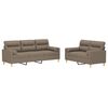 vidaXL Ensemble de canap&eacute;s 2 pcs coussins d&eacute;coratifs et coussins Taupe