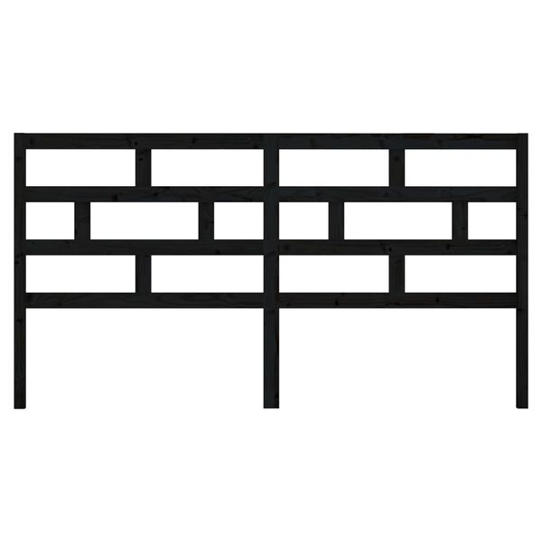 vidaXL T&ecirc;te de lit Noir 206x4x100 cm Bois massif de pin