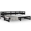 vidaXL Lit coulissant sans matelas noir 2x(90x190) cm