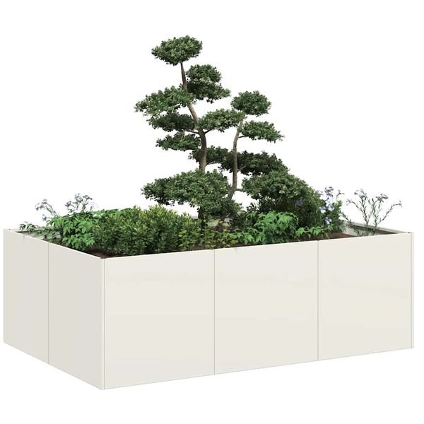 vidaXL Jardini&egrave;re blanc 120x80x40 cm acier