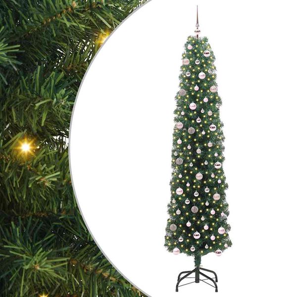 vidaXL Sapin de No&euml;l artificiel Vert 240 cm PVC et acier et plastique