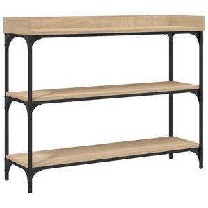 vidaXL Table console avec &eacute;tag&egrave;res ch&ecirc;ne sonoma 100x30x80 cm