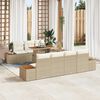 vidaXL Ensemble de canapé de jardin 8 pcs Beige Poly rotin