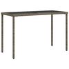 vidaXL Table de jardin dessus en verre gris 115x54x74cm r&eacute;sine tress&eacute;e