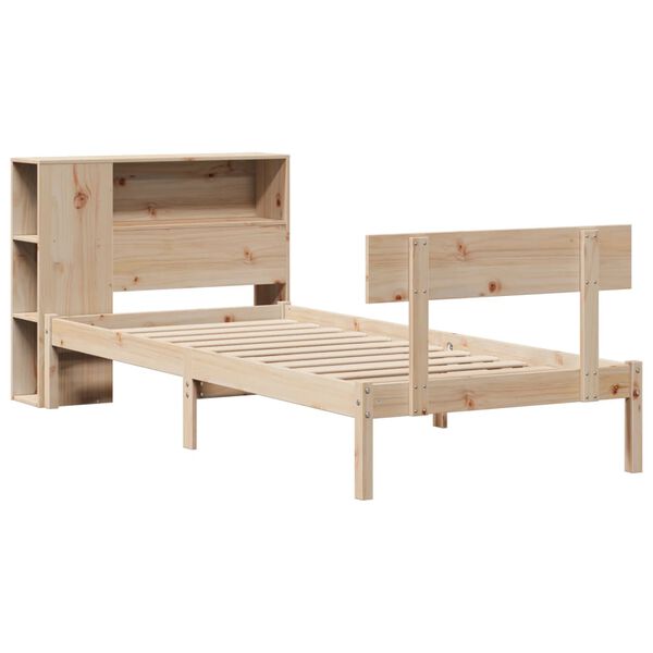 vidaXL Lit bibliothèque sans matelas 90x200 cm bois de pin massif