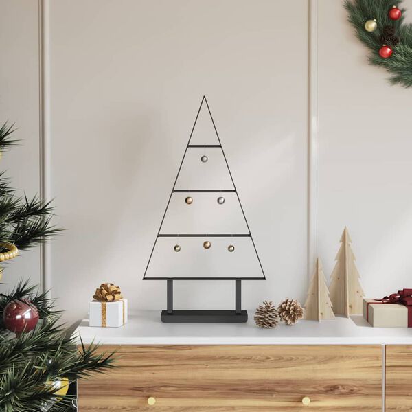 vidaXL Arbre de Noël en métal avec support Noir 60 cm Acier