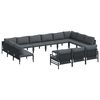 vidaXL Ensemble de canap&eacute; de jardin 14 pc Noir Acier