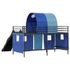 vidaXL Lit mezzanine pour enfants Noir et Bleu 99,5 x 200 cm M&eacute;tал
