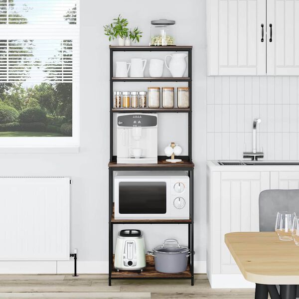 vidaXL &Eacute;tag&egrave;re de cuisine Ch&ecirc;ne fum&eacute; 60 x 40 x 168 cm