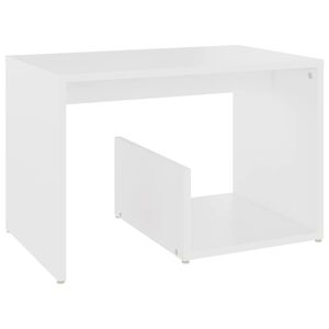 vidaXL Table d'appoint blanc 59x36x38 cm bois d'ing&eacute;nierie