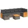 vidaXL Salon de jardin 8 pcs avec coussins gris r&eacute;sine tress&eacute;e