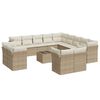 vidaXL Salon de jardin avec coussins 14 pcs beige r&eacute;sine tress&eacute;e
