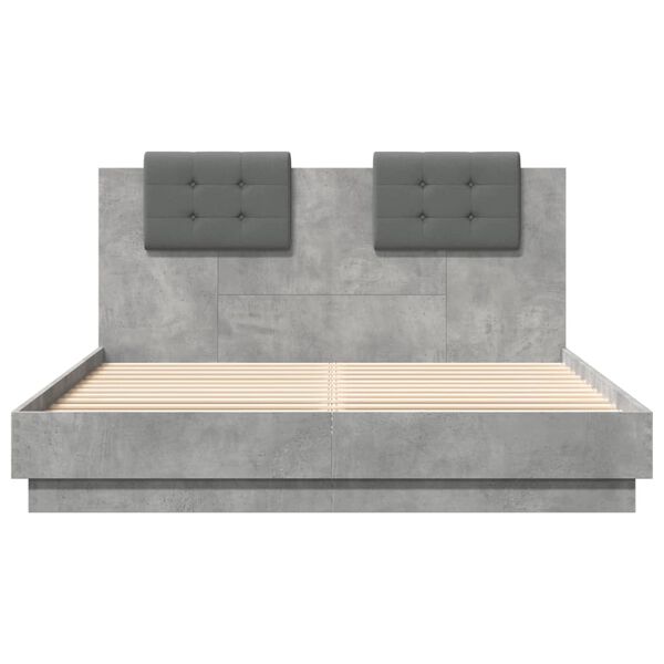 vidaXL Cadre de lit sans matelas gris b&eacute;ton 140x200 cm