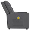 vidaXL Fauteuil de massage inclinable à 2 places gris clair tissu