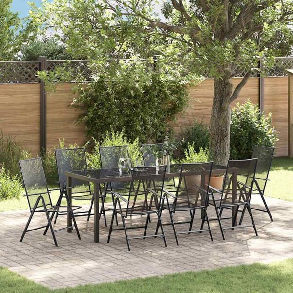 vidaXL Ensemble de salle &agrave; manger pour jardin 9 pcs Anthracite