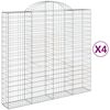 vidaXL Paniers à gabions arqués 4 pcs 200x50x180/200 cm Fer galvanisé