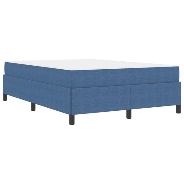 vidaXL Cadre de lit avec matelas Bleu 140 x 200 cm tissu