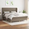 vidaXL Sommier &agrave; lattes de lit avec matelas Taupe 160x200 cm Tissu