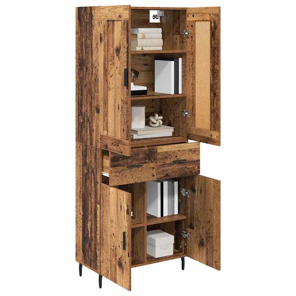 vidaXL Haut Armoire avec tiroir 2 pcs Bois ancien Bois d'ing&eacute;nierie