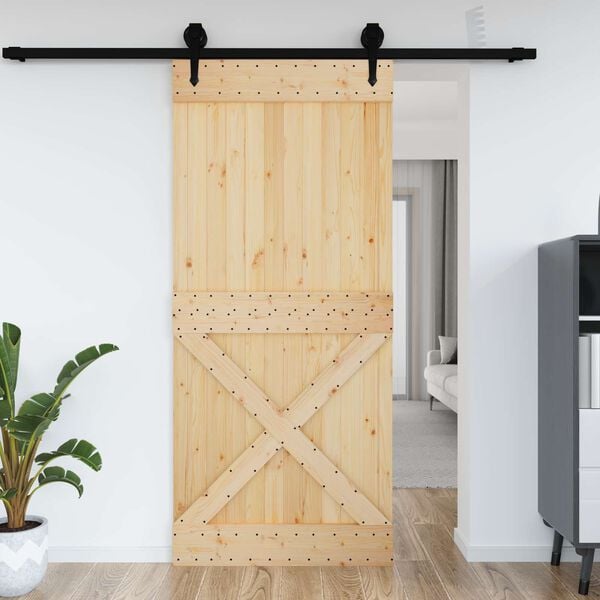 vidaXL Porte NARVIK Naturel 100 x 210 cm Bois de pin massif