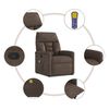 vidaXL Fauteuil inclinable de massage marron tissu microfibre