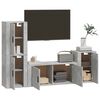vidaXL Ensemble de meubles TV 4 pcs Gris béton Bois d'ingénierie