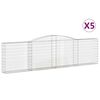 vidaXL Paniers &agrave; gabions arqu&eacute;s 5 pcs 400x30x100/120 cm Fer galvanis&eacute;
