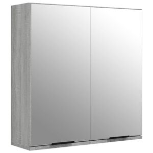 vidaXL Armoire &agrave; miroir de salle de bain Sonoma gris 64x20x67 cm