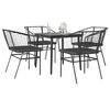 vidaXL Ensemble &agrave; manger de jardin et coussins 5 pcs noir rotin verre