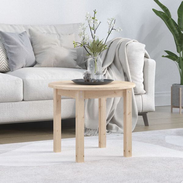 vidaXL Table basse Ø 55x45 cm Bois massif de pin