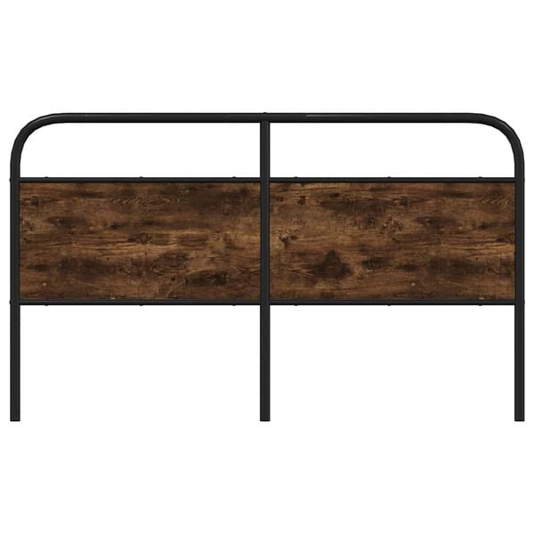 vidaXL T&ecirc;te de lit de remplacement ch&ecirc;ne fum&eacute; 150 cm acier et bois d'ing&eacute;nierie