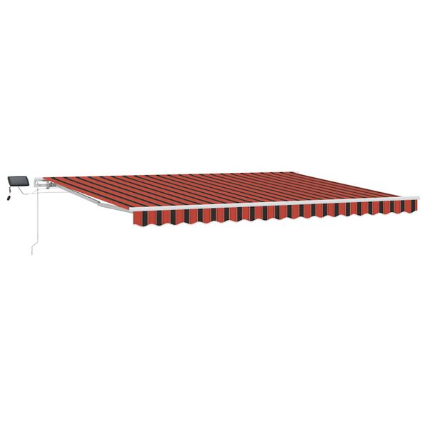 vidaXL Auvent R&eacute;tractable orange et marron 450 &times; 350 cm Tissu et acier