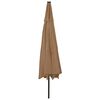 vidaXL Parasol de jardin avec lumi&egrave;res LED et m&acirc;t en m&eacute;tal 400cm taupe