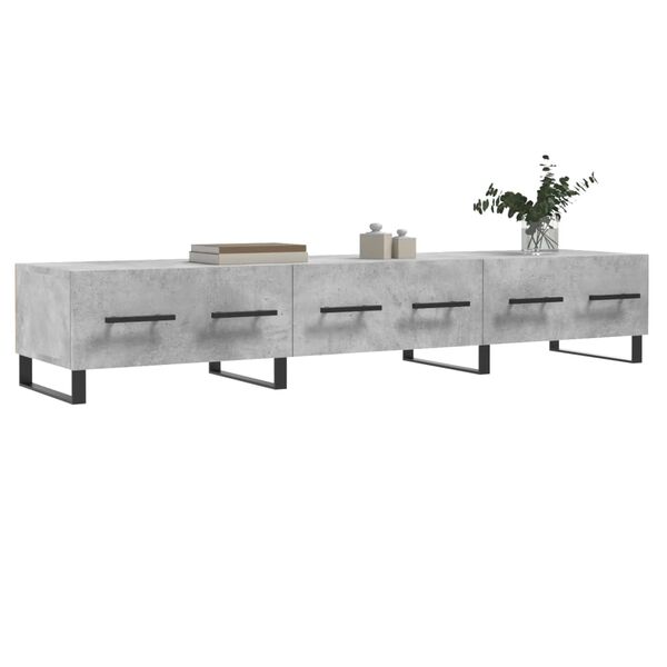 vidaXL Meuble TV gris béton 150x36x30 cm bois d'ingénierie