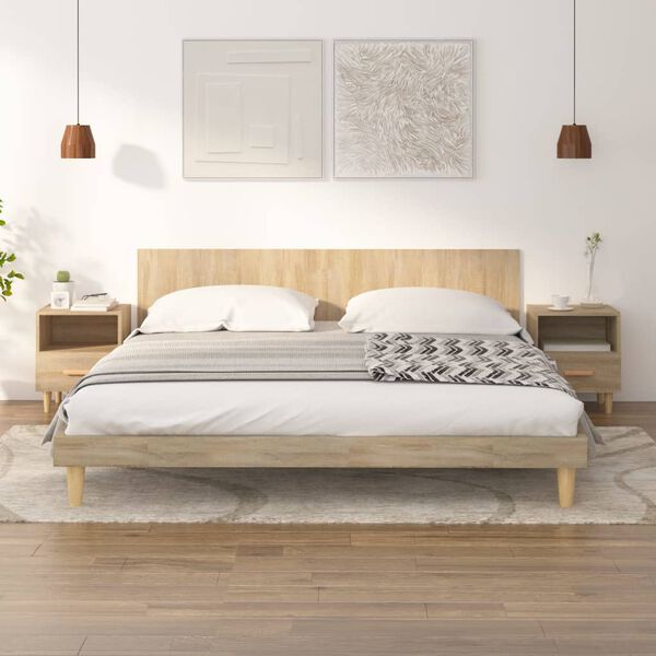 vidaXL Tables de chevet 2 pcs Ch&ecirc;ne sonoma 40x35x47 cm