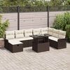 vidaXL Ensemble de canap&eacute; de jardin 9 pcs Marron Poly rotin