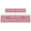 vidaXL Cadre de lit ottoman avec matelas rose 200x200 cm velours