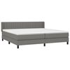 vidaXL Sommier &agrave; lattes de lit avec matelas Gris fonc&eacute; 200x200cm Tissu