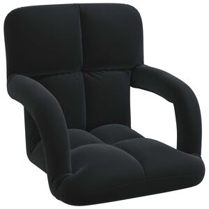 vidaXL Fauteuil de sol Noir 58 x 62 x 58 cm Velours