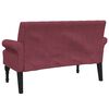 vidaXL Banc avec dossier rouge bordeaux 120x62x75,5 cm tissu