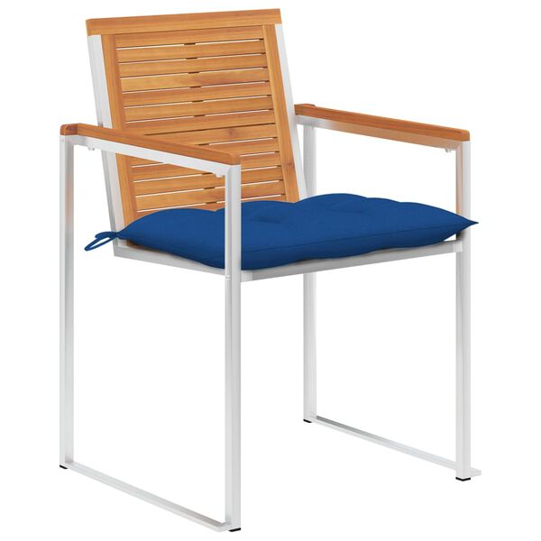 vidaXL Chaises de jardin lot de 4 avec coussins Bois d'acacia massif