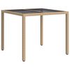 vidaXL Table de jardin pour repas Beige 90 x 90 x 75 cm polyrotin