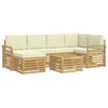 vidaXL Ensemble de canap&eacute;s d'ext&eacute;rieur 7 pcs Blanc et cr&egrave;me Polyester