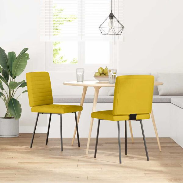vidaXL Chaises à manger lot de 2 Jaune Velours