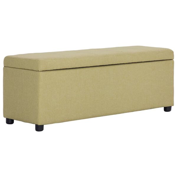 vidaXL Banc avec compartiment de rangement 116 cm Vert Polyester