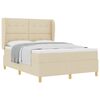 vidaXL Lit &agrave; ressorts avec matelas Cr&egrave;me 190 x 140 cm tissu