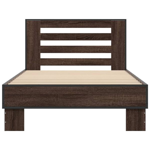 vidaXL Cadre de lit sans matelas ch&ecirc;ne marron 90x200 cm