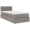 vidaXL Lit avec rangement et matelas avec matelas Taupe 90 x 190 cm