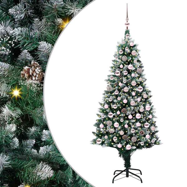 vidaXL Sapin de Noël artificiel Vert 180 cm PVC, Acier et Plastique