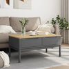 vidaXL Table basse FLORO gris 99x55,5x45 cm bois massif de pin
